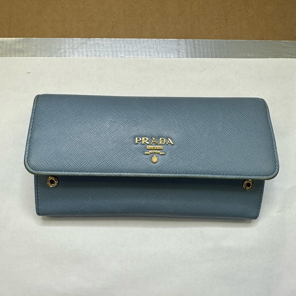 Prada Blue Leather Wallet